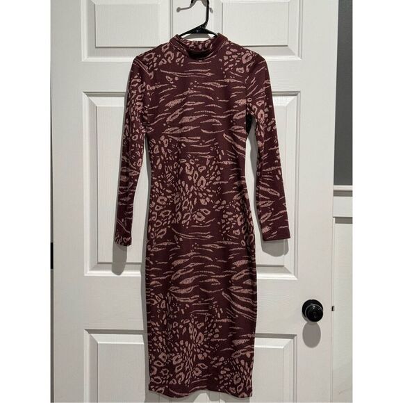 Ted Baker Brown and Pink Midi Dress - Picture 3 of 14